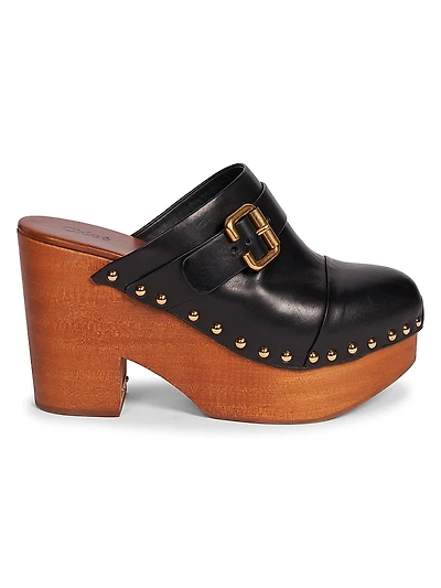 Jeannette 40MM Leather Clogs