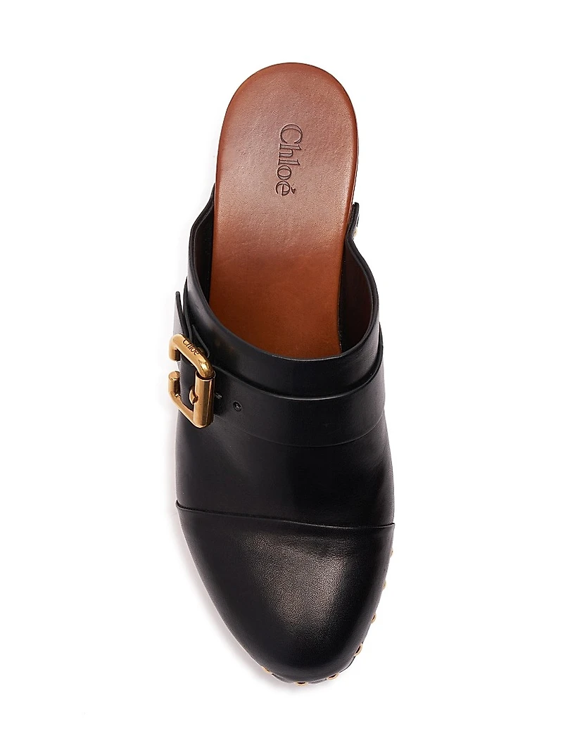 Jeannette 40MM Leather Clogs
