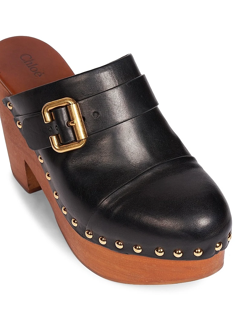Jeannette 40MM Leather Clogs