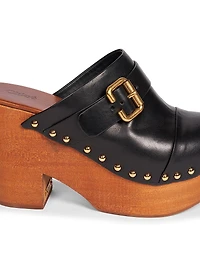 Jeannette 40MM Leather Clogs