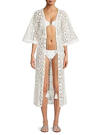 Geometric Crochet Cover-Up Maxi Dress
