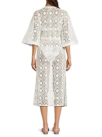 Geometric Crochet Cover-Up Maxi Dress