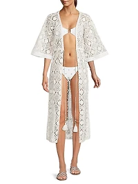 Geometric Crochet Cover-Up Maxi Dress