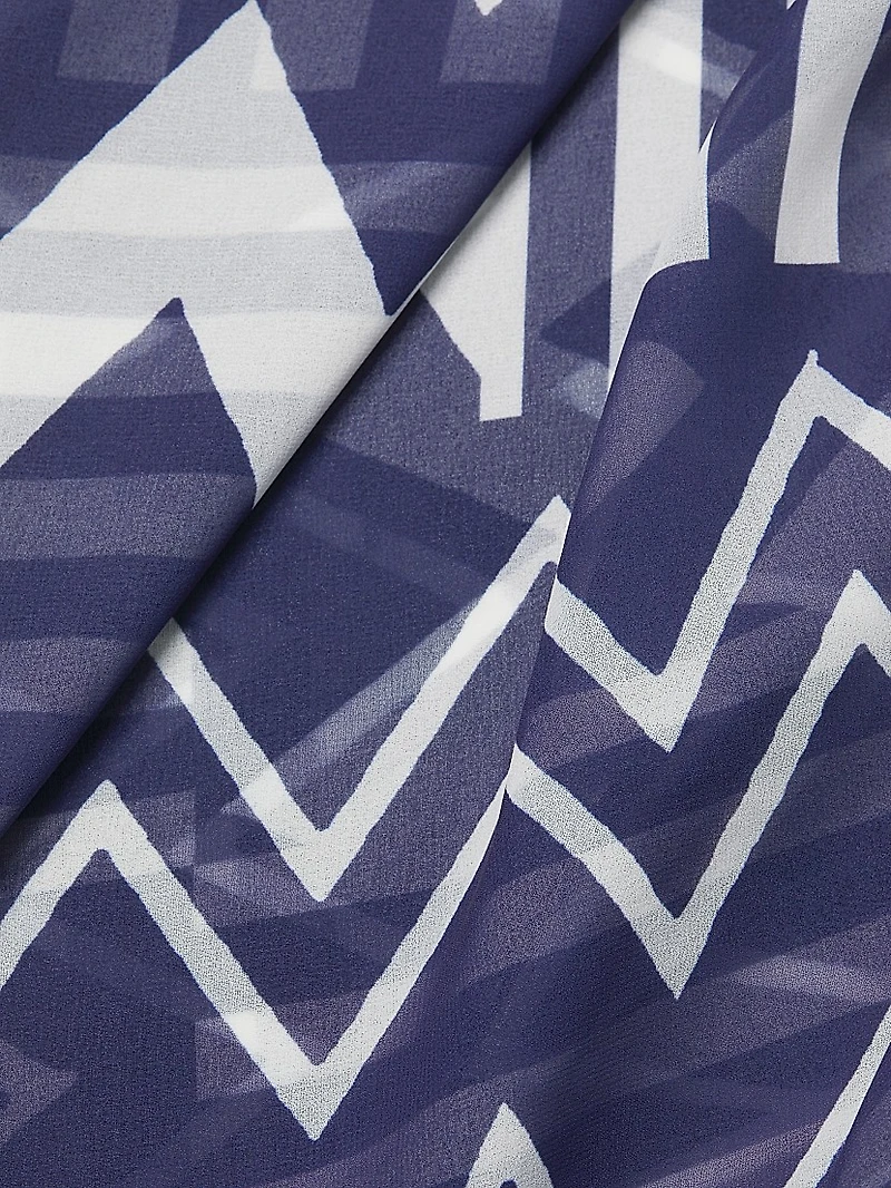 Patchwork Chevron Cover-Up Midi-Skirt