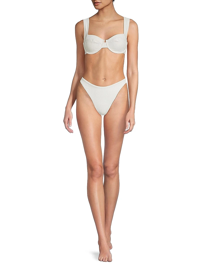 Margot Chevron Shimmer Bikini Bottoms