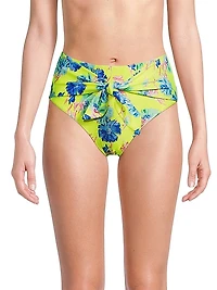 Floating Cosmos Floral Tie-Front Bikini Bottoms