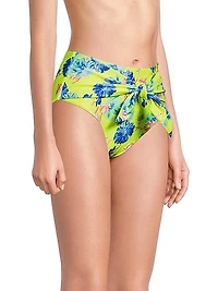 Floating Cosmos Floral Tie-Front Bikini Bottoms