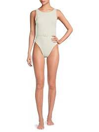 Christy Belted One-Piece Swimsuit