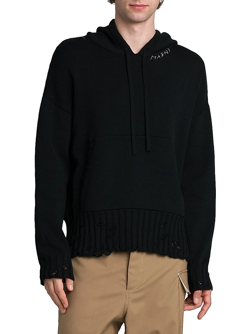 Distressed Hooded Sweater