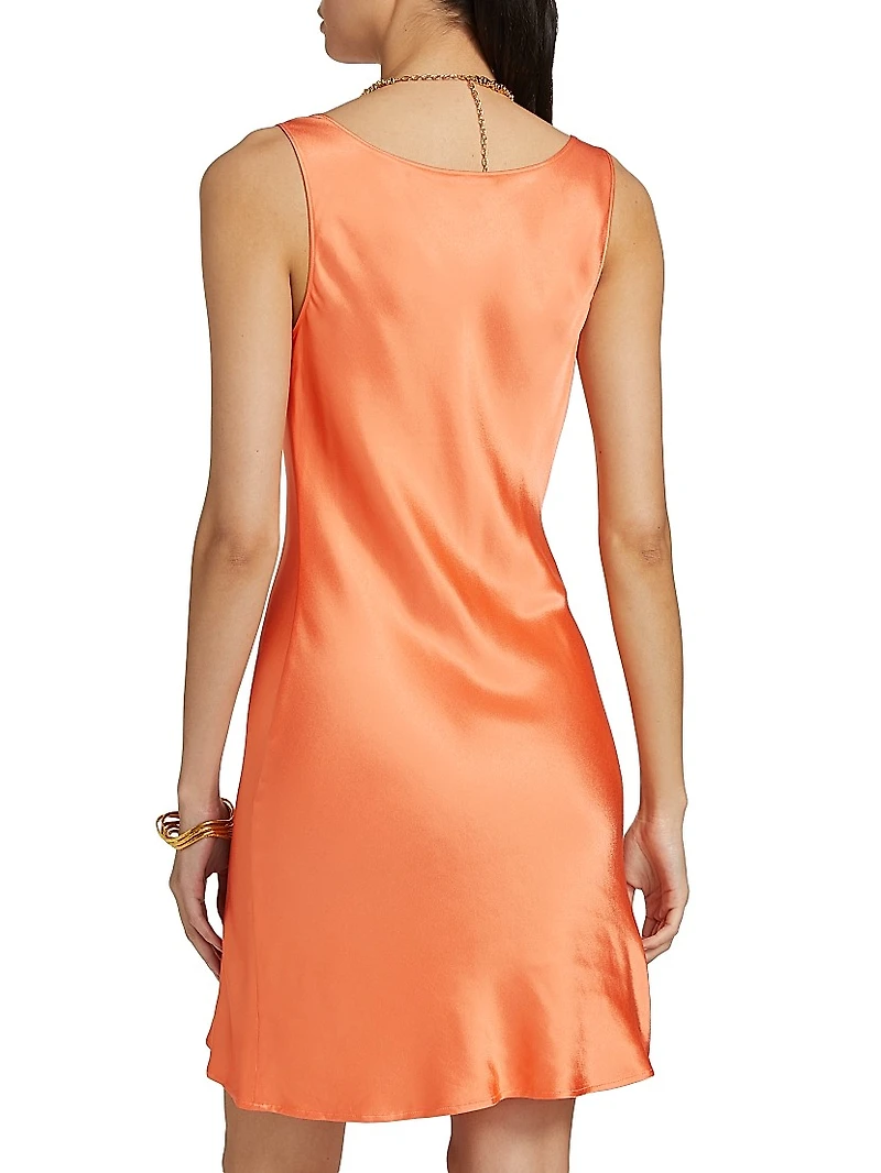 Indra Satin Cowlneck Minidress