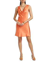 Indra Satin Cowlneck Minidress