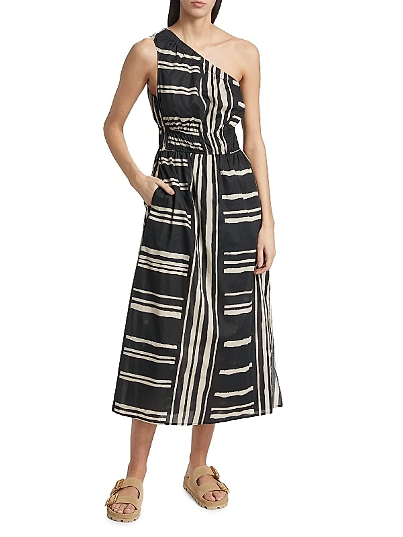 Selani Stripe Cotton Maxi Dress