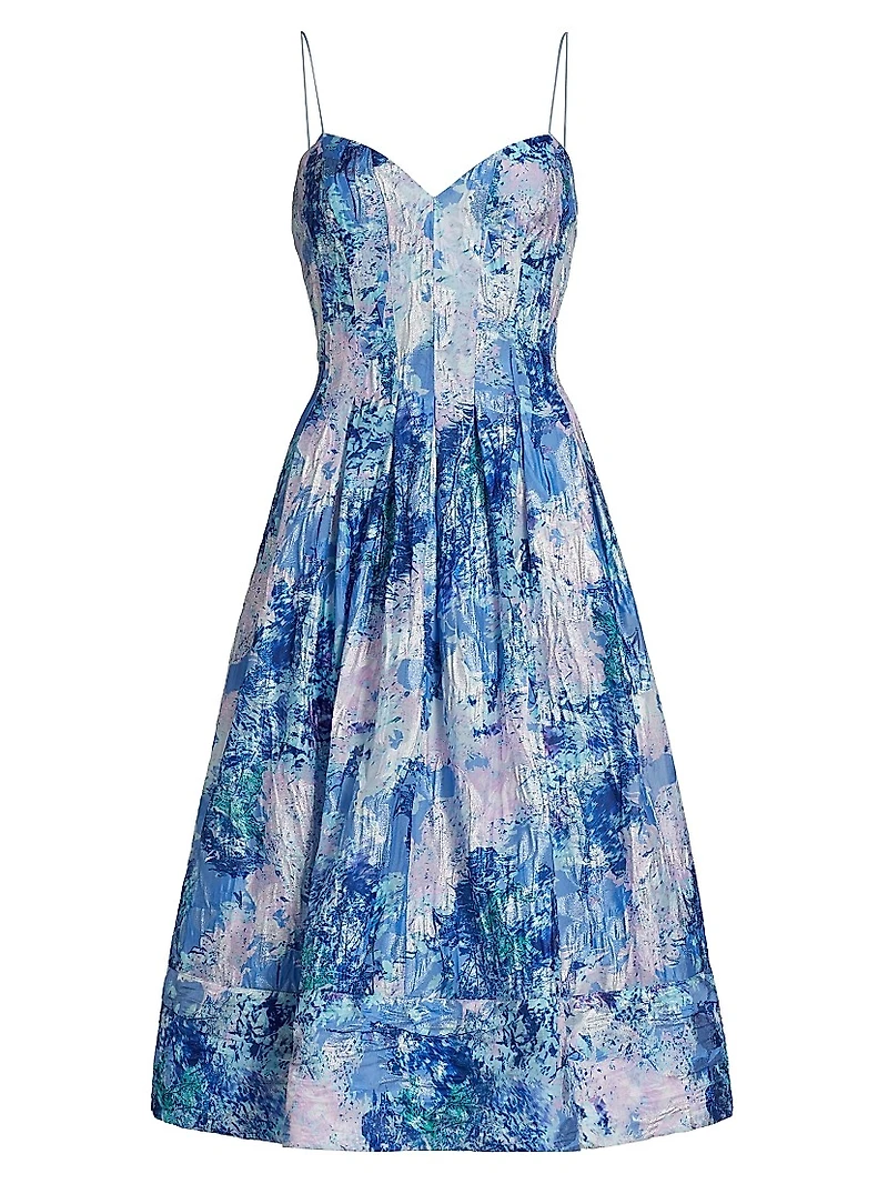 Sage Jacquard Midi-Dress