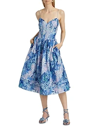 Sage Jacquard Midi-Dress