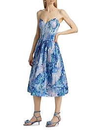 Sage Jacquard Midi-Dress