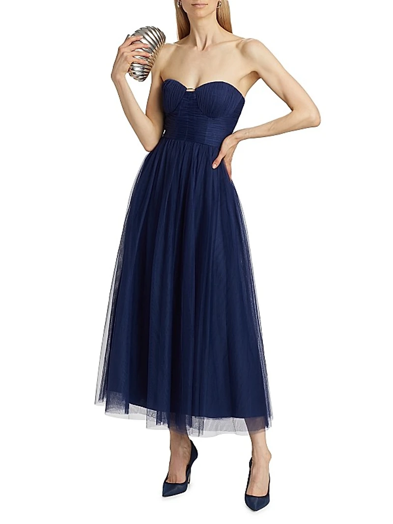Liane Tulle Strapless Cocktail Dress