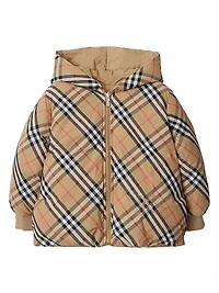 Baby Girl's, Little Girl's & Reversible Check Puffer Jacket
