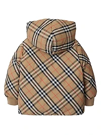 Baby Girl's, Little Girl's & Reversible Check Puffer Jacket