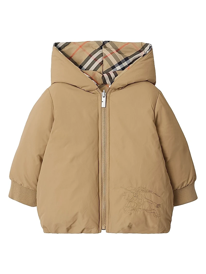 Baby Girl's, Little Girl's & Reversible Check Puffer Jacket