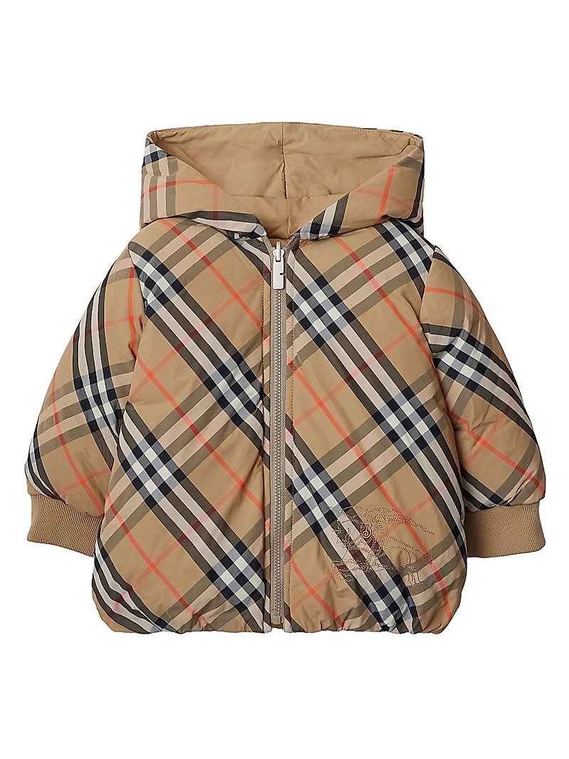 Baby Girl's, Little Girl's & Reversible Check Puffer Jacket