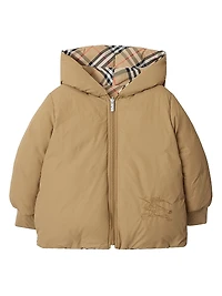 Baby Girl's, Little Girl's & Reversible Check Puffer Jacket