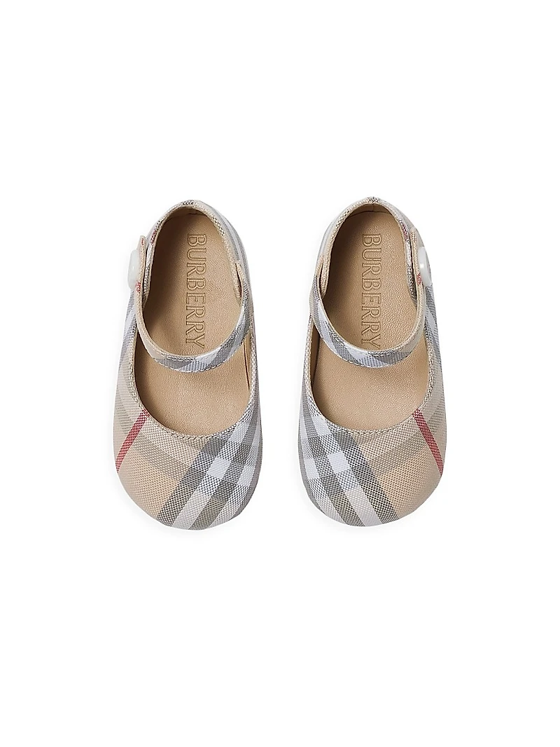Baby Girl's Taylor Check Cotton Mary Jane Flats