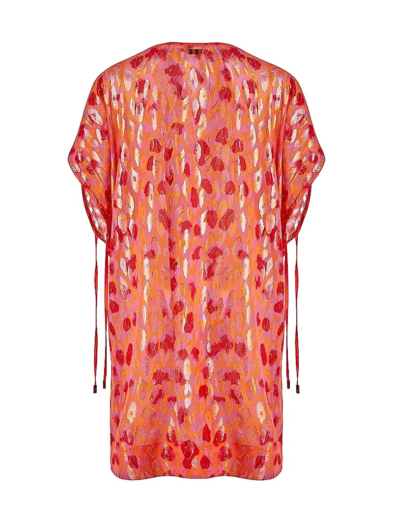 New Leopard Jacquard Short-Sleeve Minidress
