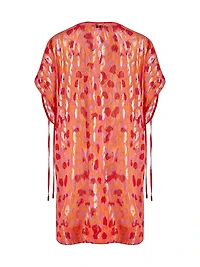 New Leopard Jacquard Short-Sleeve Minidress
