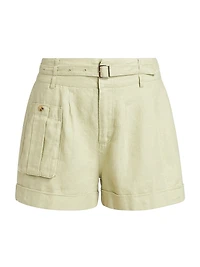 Linen High-Waisted Shorts