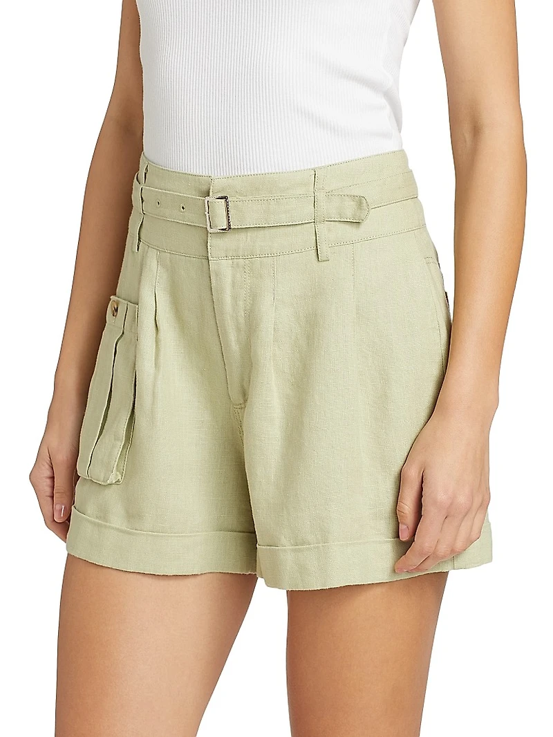 Linen High-Waisted Shorts