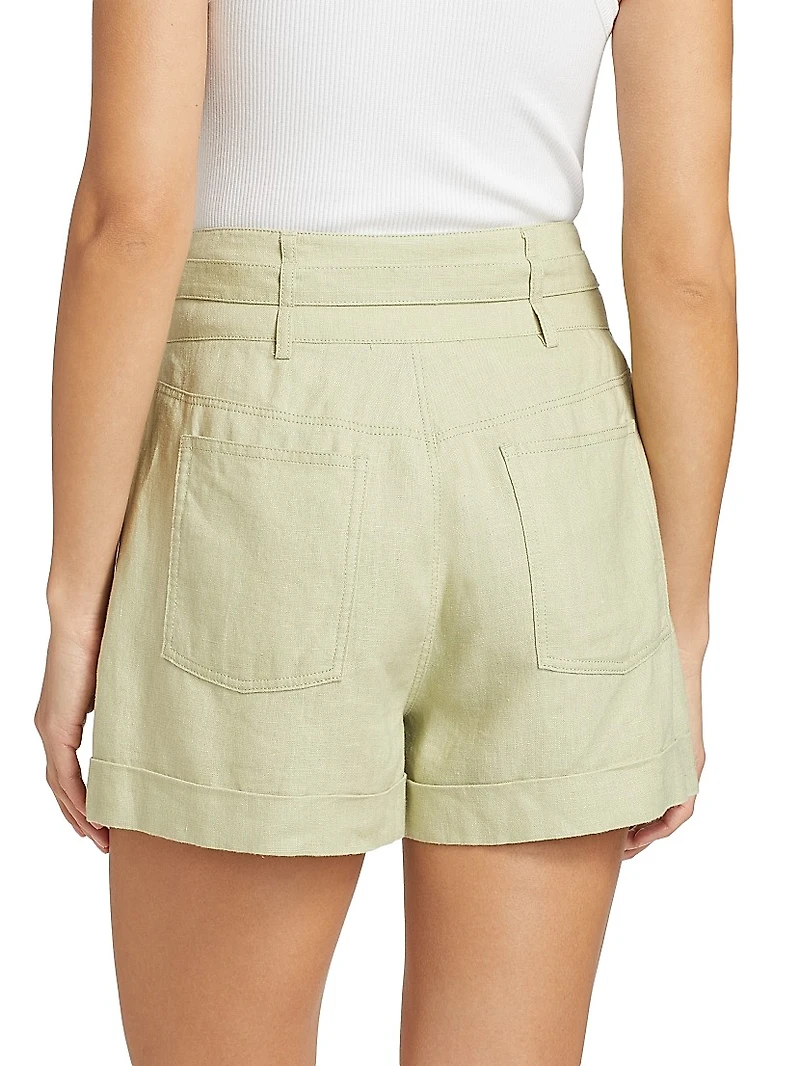 Linen High-Waisted Shorts