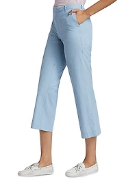 Striped Cotton Cropped Pants