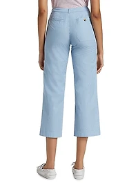 Striped Cotton Cropped Pants