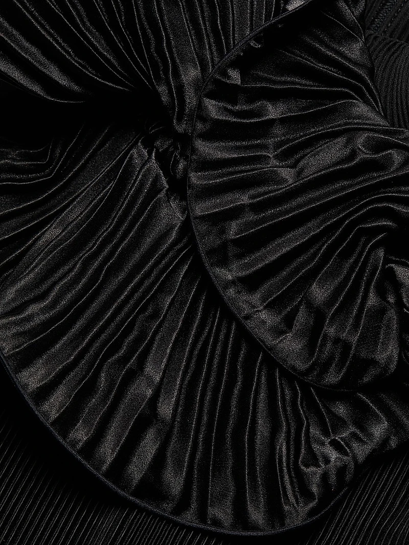 Off-The-Shoulder Pleated Minidress