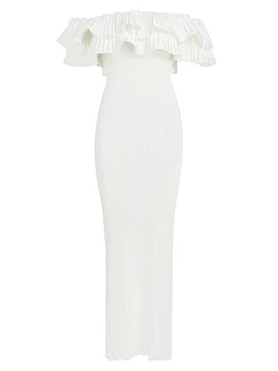 Debut Ruffled Plissé Maxi Dress