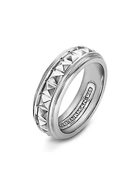 Pyramid Band Ring in Sterling Silver, 8MM