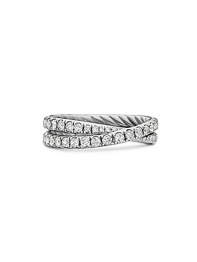 DY Crossover Band Ring Platinum