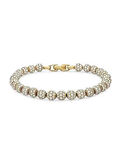Spiritual Beads Bracelet in 18K Yellow Gold and Pavé Diamonds, 6mm