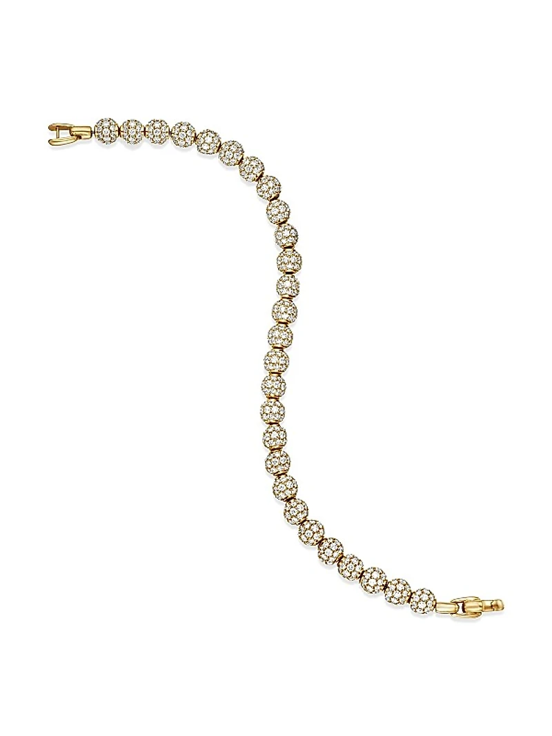 Spiritual Beads Bracelet in 18K Yellow Gold and Pavé Diamonds, 6mm