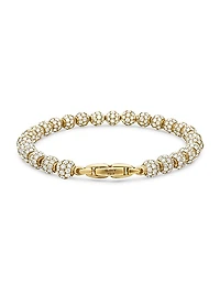 Spiritual Beads Bracelet in 18K Yellow Gold and Pavé Diamonds, 6mm