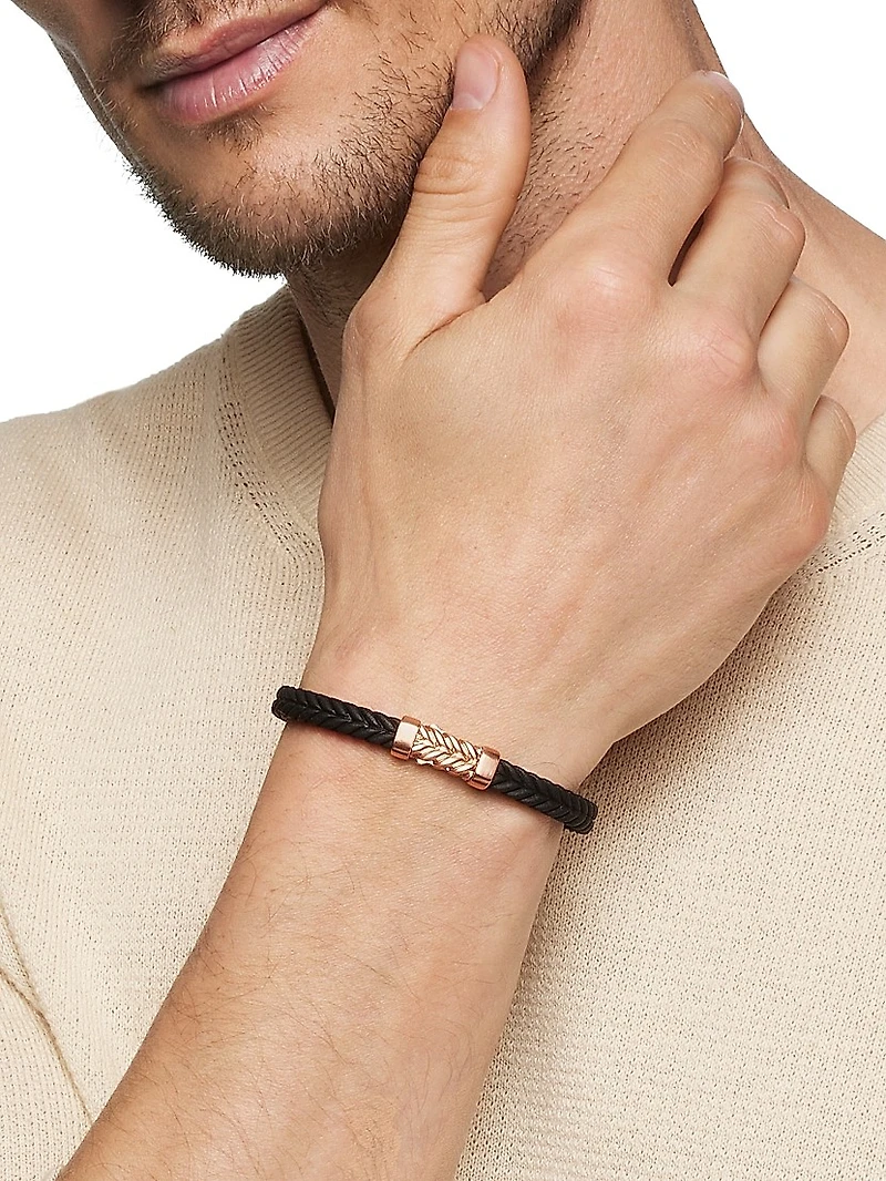 Chevron Bracelet in Black Rubber