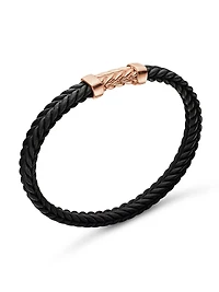 Chevron Bracelet in Black Rubber