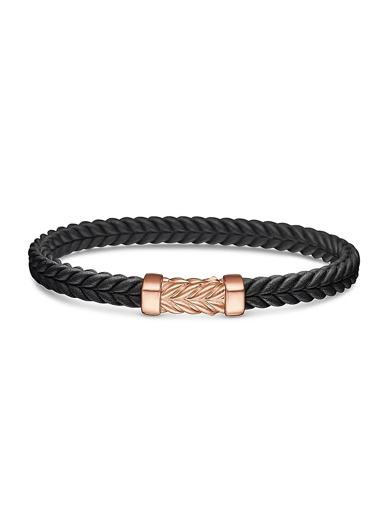 Chevron Bracelet in Black Rubber