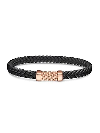 Chevron Bracelet in Black Rubber