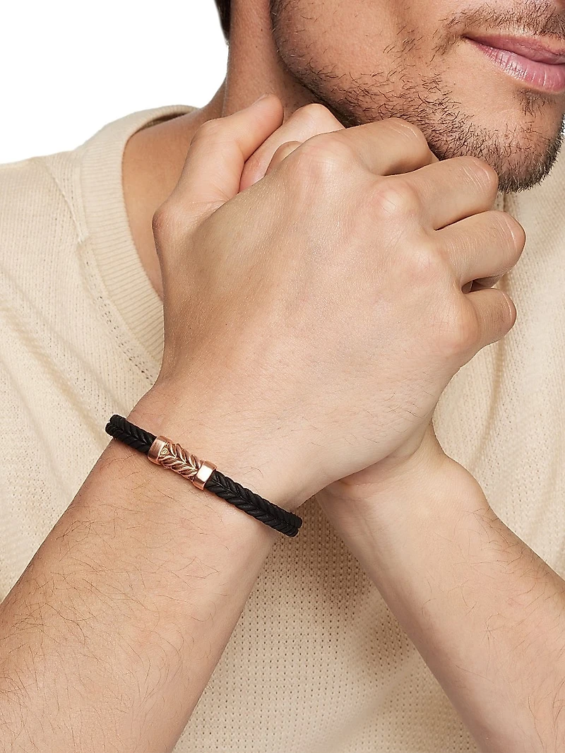 Chevron Bracelet in Black Rubber