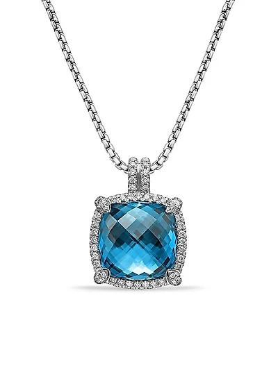 Chatelaine Pavé Bezel Pendant Necklace