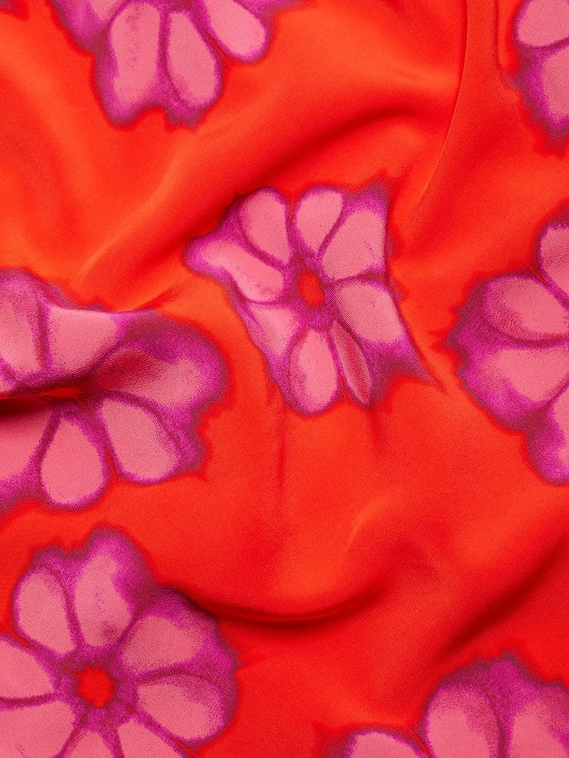 Ramona Floral Godet-Hem Midi-Dress
