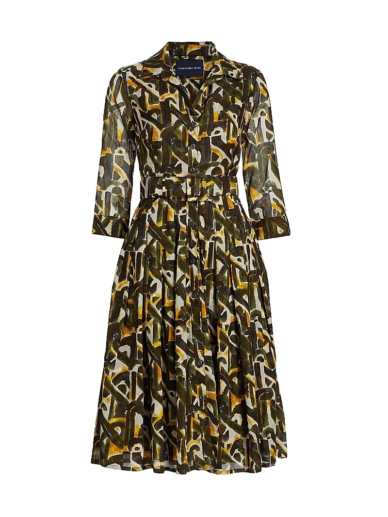 Audrey Dot Cotton Shirtdress