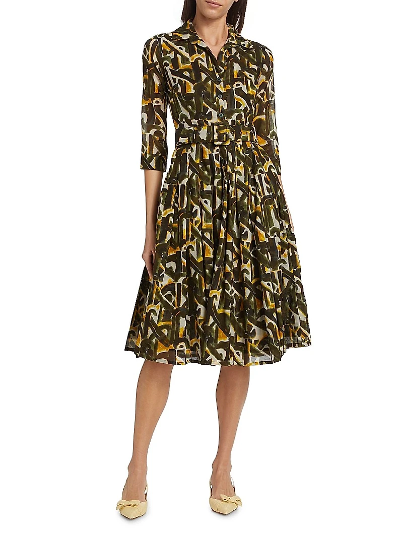 Audrey Dot Cotton Shirtdress