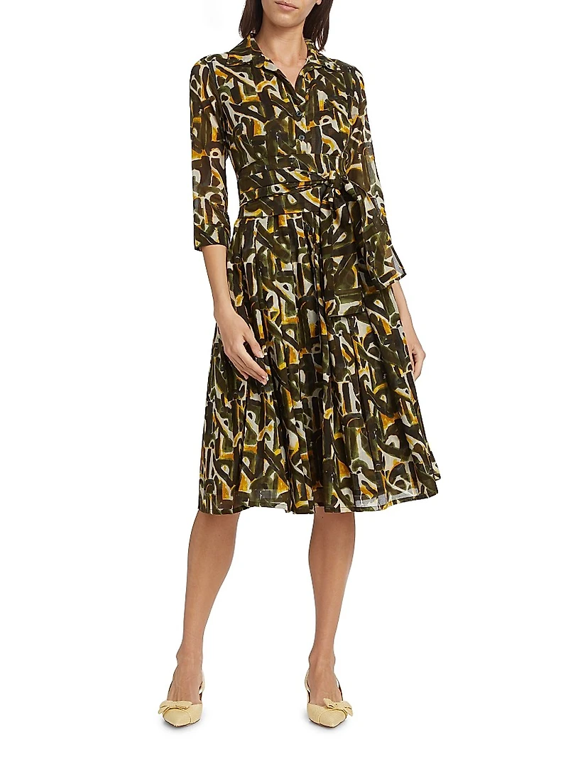 Audrey Dot Cotton Shirtdress